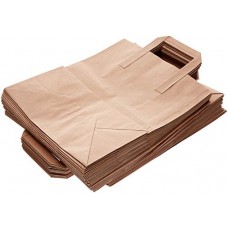 The Paper Bag Company Sacs en papier marron munis de poignées plates  H : 29 5 cm X Largeur : 13 5 cm X Longueur : 25 cm Lot de 50 - B010FGRBBE